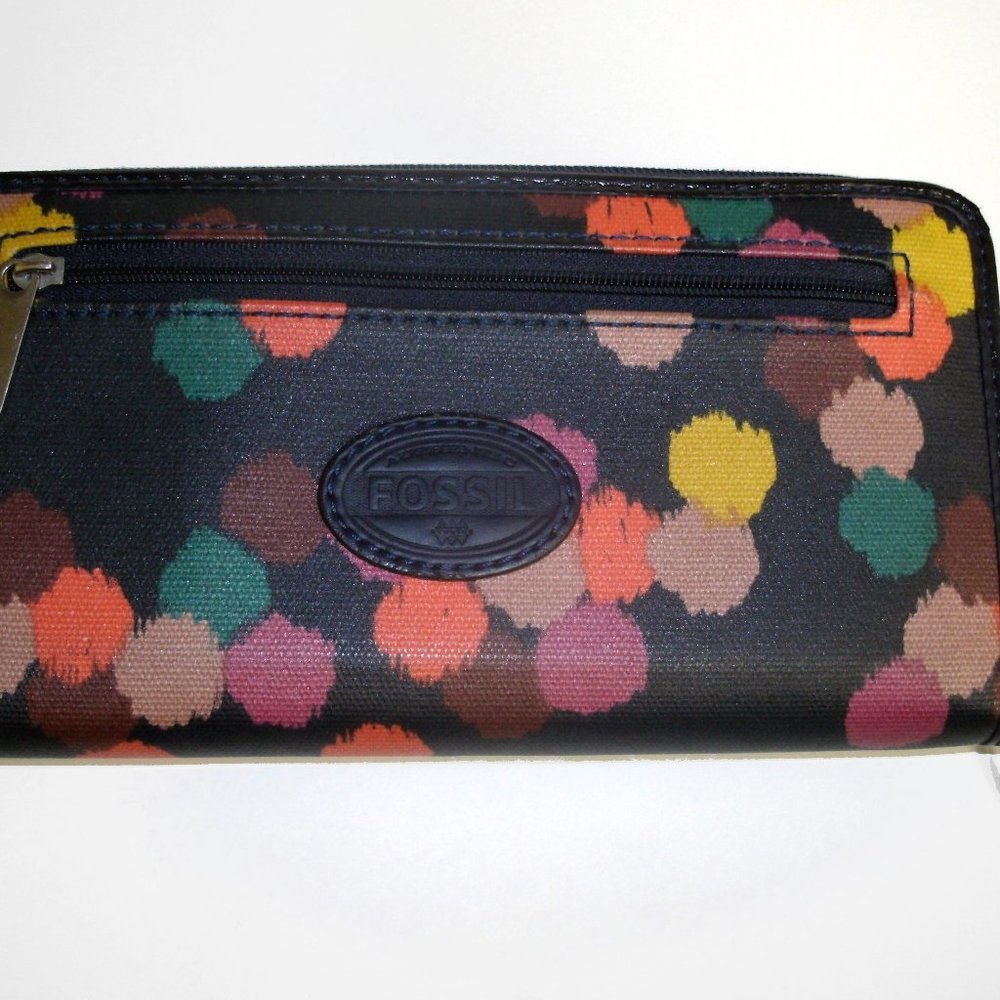 Fossil Coated Canvas Ziparound Clutch Wallet